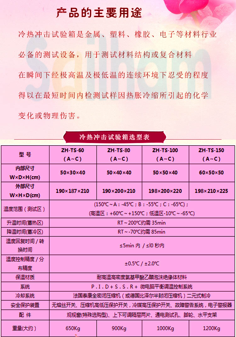 二箱式高低溫衝擊好色先生TV污视频選型表